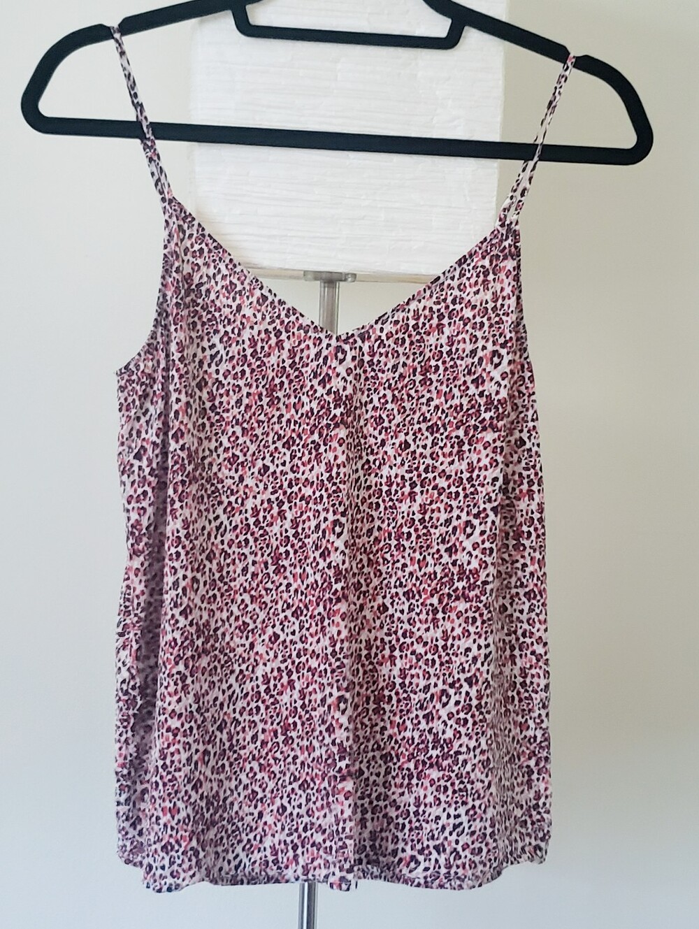 Equipment Femme 100% Silk Cami Top Pink Black Leopard Print Size Small